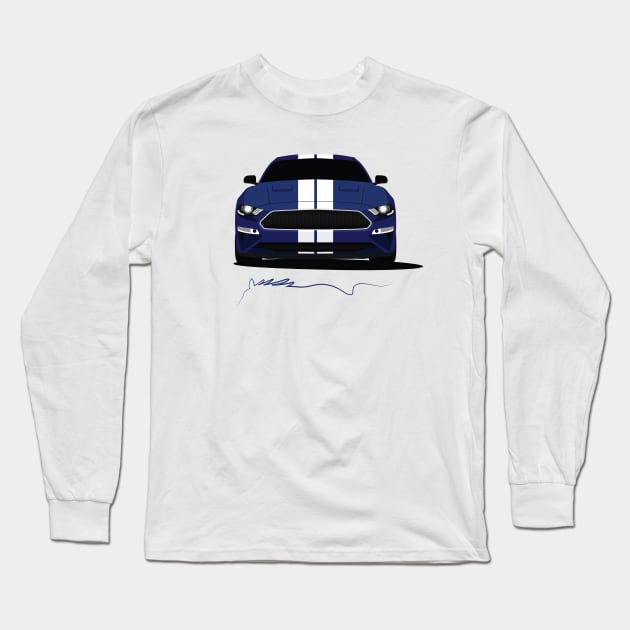 Mustang (Blue) Long Sleeve T-Shirt by AutomotiveArt